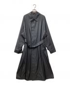 AURALEEオーラリー）の古着「POLYESTER SOUTIEN COLLAR COAT」｜ブラック