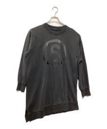 MM6 Maison Margiela（エムエムシックス メゾンマルジェラ）の古着「アシンメトリースウェットワンピース」｜ブラック