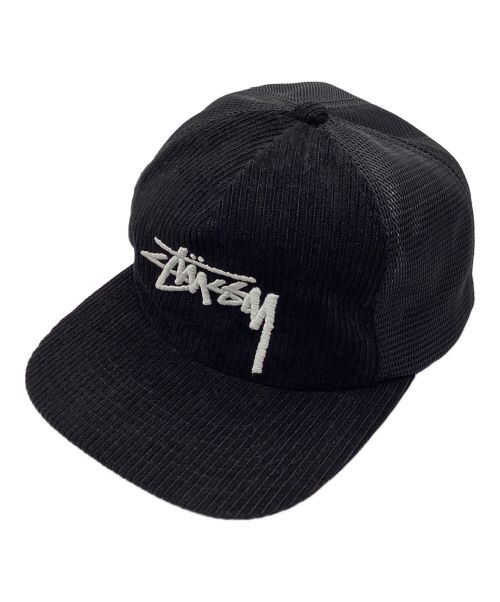 stussy（ステューシー）stussy (ステューシー) Corduroy Trucker Cap ブラックの古着・服飾アイテム