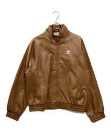 adidas（アディダス）の古着「TREFOIL FAUX LEATHER JACKET」｜ブラウン