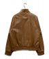 adidas (アディダス) TREFOIL FAUX LEATHER JACKET ブラウン サイズ:S：12000円