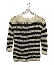 Saint Laurent Paris (サンローランパリ) Oversize Striped Sweater ホワイト×ブラック サイズ:M