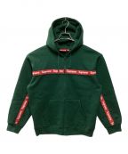 SUPREMEシュプリーム）の古着「text stripe zip up hooded sweatshirt」｜グリーン