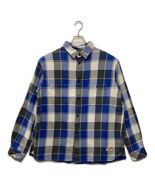 CHALLENGER（チャレンジャー）CHALLENGER (チャレンジャー) L/S BIG CHECK SHIRT ブルー サイズ:XLの古着・服飾アイテム