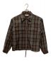 UNFIL（アンフィル）の古着「plaid wool gabardine full zip overshirt」｜ブラウン