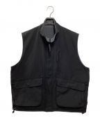 PWAプア）の古着「WIND-STOP RV VEST」｜ブラック×グレー