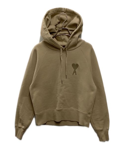 AMI Alexandre Mattiussi（アミ アレクサンドル マテュッシ）AMI Alexandre Mattiussi (アミ アレクサンドル マテュッシ) TONAL HEART POPOVER HOODIE ベージュ サイズ:XSの古着・服飾アイテム