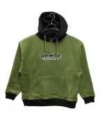 centimeterセンチメーター）の古着「Bicolor logo hoodie」｜グリーン×ブラック