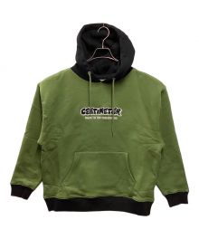 centimeter（センチメーター）の古着「Bicolor logo hoodie」｜グリーン×ブラック