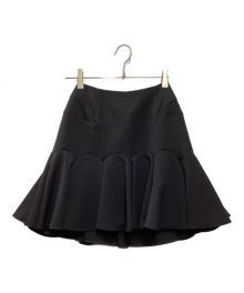 FETICO EMIFUNAYAMA（フェティコ エミ フナヤマ）の古着「WOOL BARATHEA FRILLED MINI SKIRT」｜ブラック