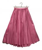 ATONエイトン）の古着「MICRO COTTON SATIN GATHERED SKIRT」｜ショッキングピンク