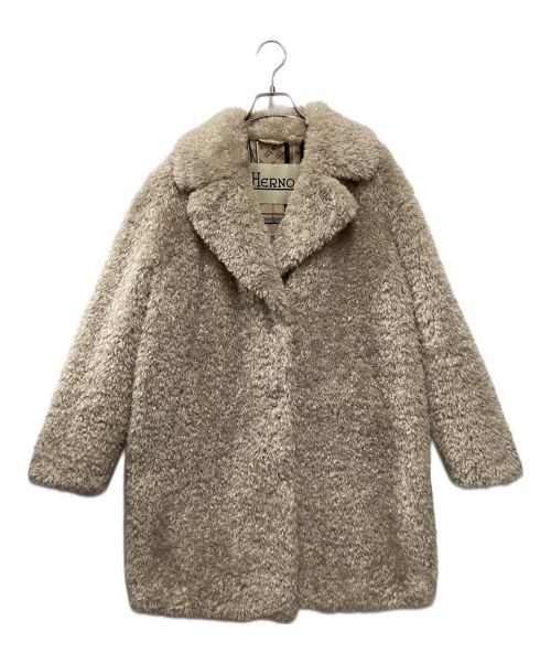 HERNO（ヘルノ）HERNO (ヘルノ) CURLY FAUX FUR OVERSIZE FIT COAT CHANTILLY サイズ:40の古着・服飾アイテム