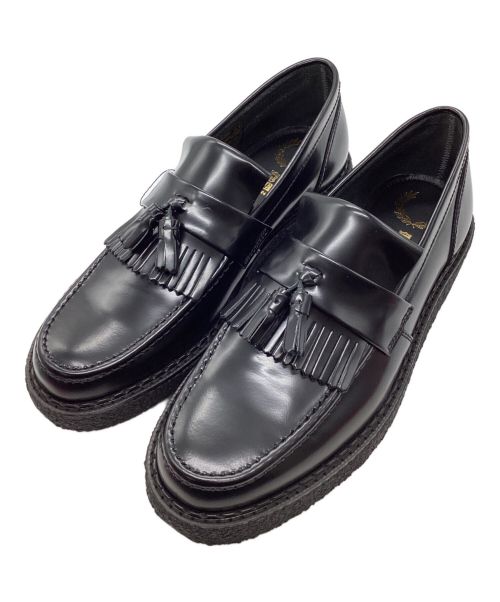 GEORGE COX（ジョージコックス）GEORGE COX (ジョージコックス) FRED PERRY (フレッドペリー) Tassel Loafer Leather ブラック サイズ:US8 未使用品の古着・服飾アイテム