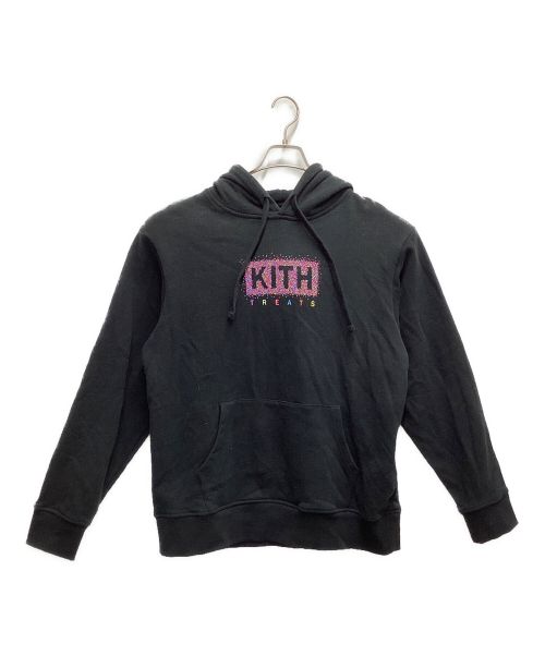 KITH（キス）KITH (キス) ロゴプルオーバーパーカー ブラック サイズ:Lの古着・服飾アイテム