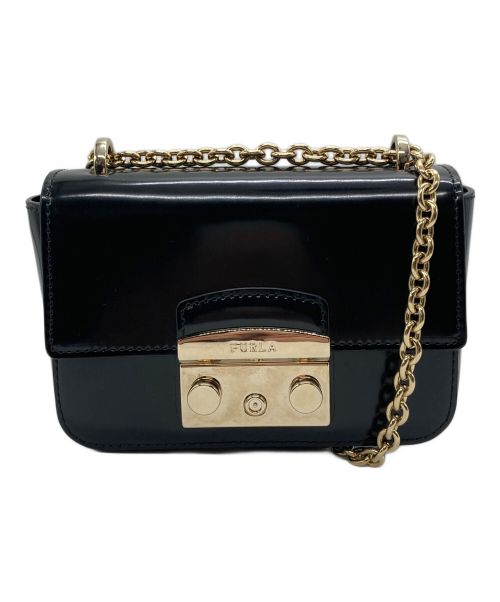 FURLA（フルラ）FURLA (フルラ) METROPOLIS チェーンショルダーバッグ ブラックの古着・服飾アイテム