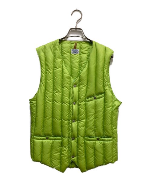 RockyMountainFeatherBed（ロッキーマウンテンフェザーベッド）RockyMountainFeatherBed (ロッキーマウンテンフェザーベッド) SIX MONTH DOWN VEST イエローグリーン サイズ:Lの古着・服飾アイテム