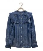 SLOBE IENAスローブ イエナ）の古着「LE DENIM フリルブラウス」｜インディゴ