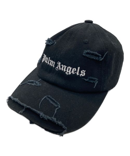 Palm Angels（パーム エンジェルス）Palm Angels (パーム エンジェルス) RIPPED LOGO CAP ブラック サイズ:O/Sの古着・服飾アイテム