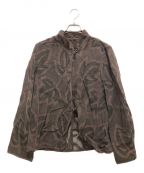 HIROKO KOSHINOヒロコ コシノ）の古着「リネン混ジャガードデザインジャケット」｜ブラウン