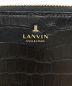 中古・古着 LANVIN COLLECTION (ランバンコレクション) 型押しラウンドジップウォレット ブラック：4800円