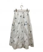 Apuweiser-richeアプワイザーリッシェ）の古着「マーガレット刺繍スカート」｜ホワイト