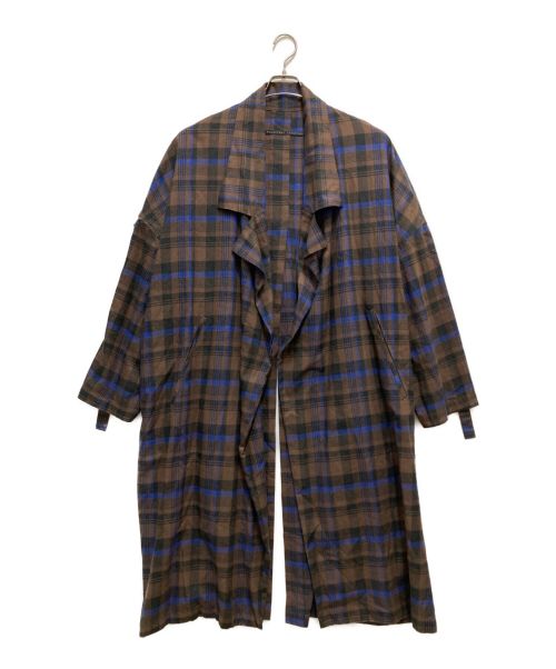 My Beautiful Landlet（マイビューティフルランドレット）My Beautiful Landlet (マイビューティフルランドレット) brushed tartan wide long coat ベージュ サイズ:1の古着・服飾アイテム