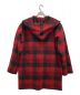 WOOLRICH (ウールリッチ) フーデッドウールコート ブラック×レッド サイズ:M：4800円