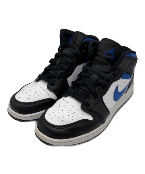 NIKE（ナイキ）NIKE (ナイキ)  AIR JORDAN 1 MID GS 黒×白×青 サイズ:24の古着・服飾アイテム