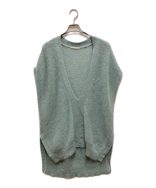 ne quittez pas（ヌキテパ）ne quittez pas (ヌキテパ)  Wool Mohair V Neck Vest ミント サイズ:表記無しの古着・服飾アイテム