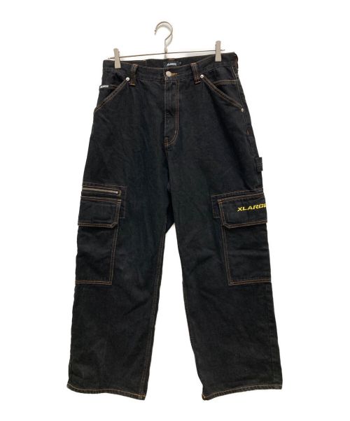 X-LARGE（エクストララージ）X-LARGE (エクストララージ) EMBROIDERED DENIM CARGO PANTS ブラック サイズ:32の古着・服飾アイテム