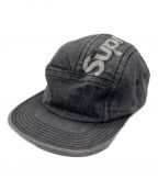 SUPREMEシュプリーム）の古着「Top Logo Denim Camp Cap（トップロゴデニムキャンプキャップ）」｜グレー