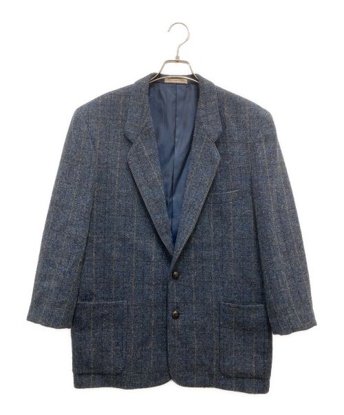 PAPAS（パパス）PAPAS (パパス) Harris Tweed (ハリスツイード) ツイードテーラードジャケット ネイビー サイズ:M46の古着・服飾アイテム