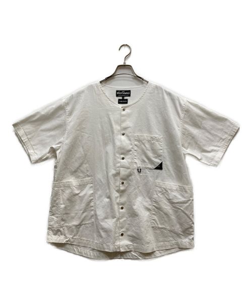 WILD THINGS（ワイルドシングス）WILD THINGS (ワイルドシングス) SHELTECH DENIM NO COLLAR S/S SHIRTS ホワイト サイズ:Lの古着・服飾アイテム