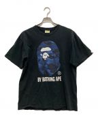 A BATHING APEアベイシングエイプ）の古着「カモ柄ロゴTシャツ」｜ブラック