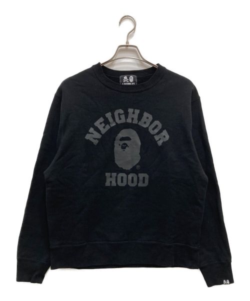 A BATHING APE（アベイシングエイプ）A BATHING APE (アベイシングエイプ) NEIGHBORHOOD (ネイバーフッド) BAPE NBHD RELAXEDFIT CREWNECK ブラック サイズ:Mの古着・服飾アイテム