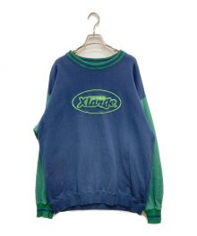 X-LARGE（エクストララージ）の古着「RETRO CREWNECK SWEAT / レトロクルーネックスウェット」｜ネイビー×グリーン