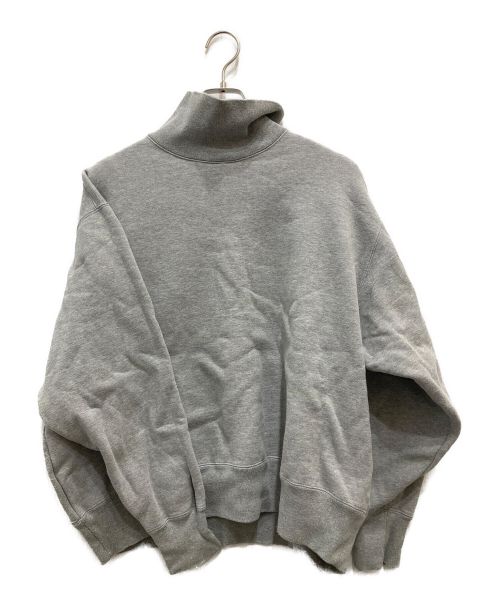 moc T（モクティー）moc T (モクティー) NEON SCRIPT HEAVY FLEECE HIGH-NECK SWEAT PO グレー サイズ:Lの古着・服飾アイテム