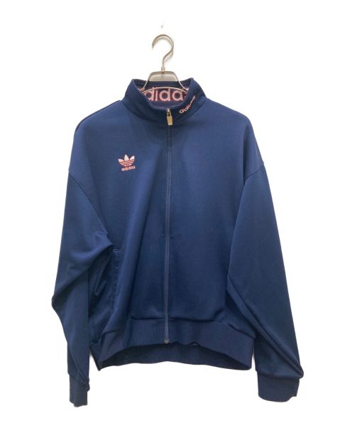 adidas（アディダス）adidas (アディダス) トレフォイルプリントトラックジャケット ネイビー サイズ:XLの古着・服飾アイテム