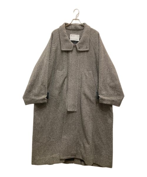 VOAAOV（ヴォアーブ）VOAAOV (ヴォアーブ) TWEED OVERSIZE STANDCOLLAR COAT ブラウン サイズ:1の古着・服飾アイテム