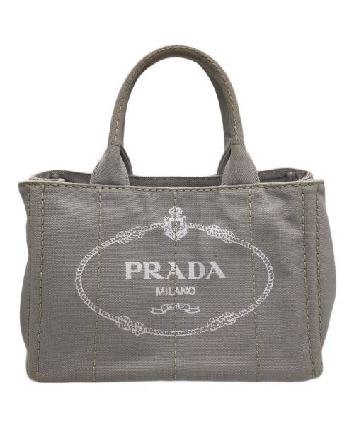 PRADA（プラダ）PRADA (プラダ) ストラップ付ハンドバッグ グレーの古着・服飾アイテム