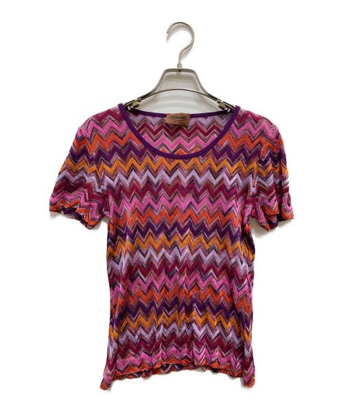 missoni（ミッソーニ）missoni (ミッソーニ) ストール付ジグザグデザインニット マルチカラー サイズ:freeの古着・服飾アイテム