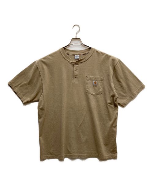 CarHartt（カーハート）CarHartt (カーハート) ヘンリーネックカットソー ベージュ サイズ:XLの古着・服飾アイテム