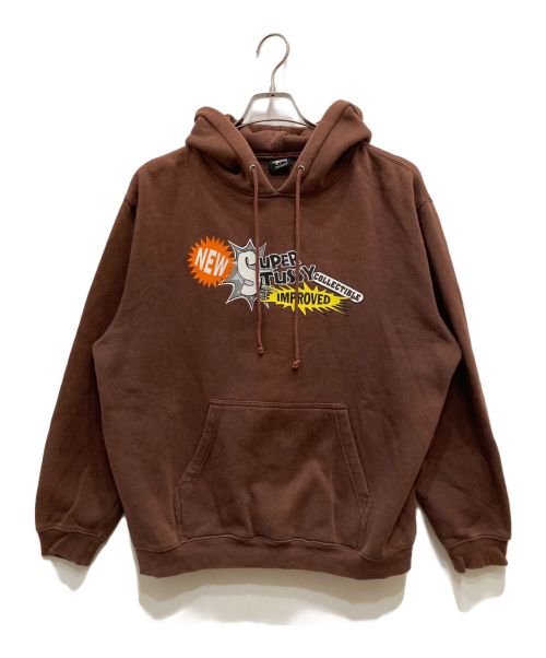 stussy（ステューシー）stussy (ステューシー) プルオーバーパーカー ブラウン サイズ:Mの古着・服飾アイテム