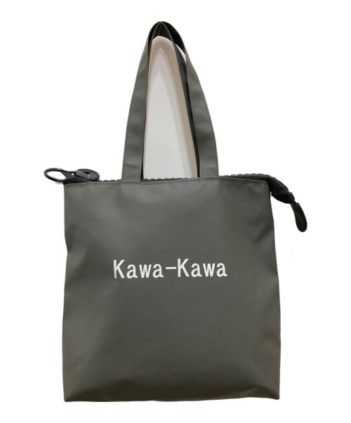 kawa-kawa（カワカワ）kawa-kawa (カワカワ) 25bisロゴ入りトート グレーの古着・服飾アイテム