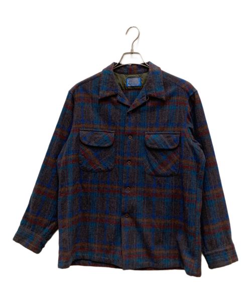 PENDLETON（ペンドルトン）PENDLETON (ペンドルトン) オンブレチェックシャツ ブラウン×ブルー サイズ:Lの古着・服飾アイテム