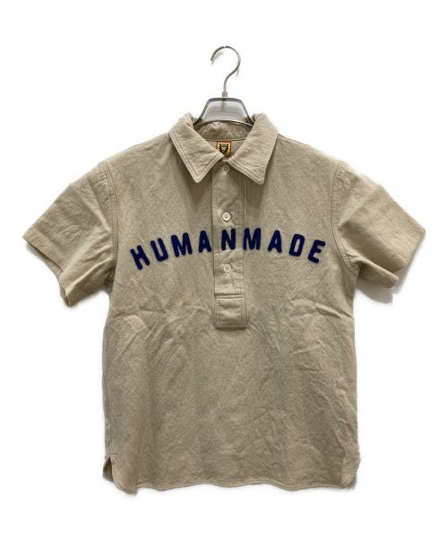 HUMAN MADE（ヒューマンメイド）HUMAN MADE (ヒューマンメイド) ウールポロシャツ ベージュ サイズ:Mの古着・服飾アイテム