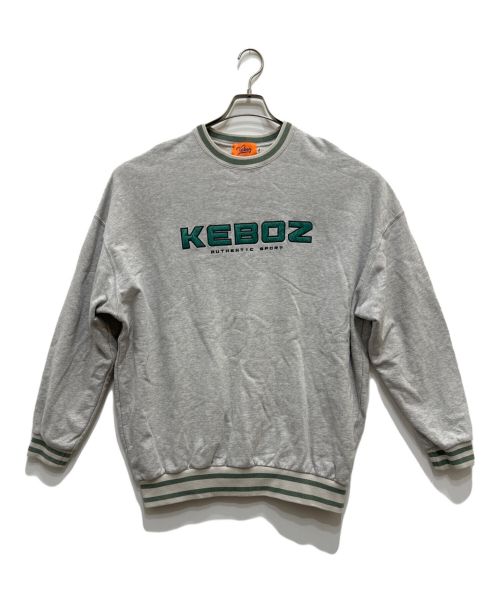 KEBOZ（ケボズ）KEBOZ (ケボズ) ワッペンロゴスウェット グレー サイズ:XLの古着・服飾アイテム