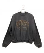 stussyステューシー）の古着「VARSITY OVERSIZED CREW」｜ブラック