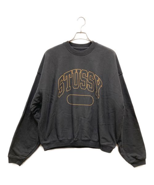 stussy（ステューシー）stussy (ステューシー) VARSITY OVERSIZED CREW ブラック サイズ:Lの古着・服飾アイテム