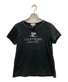 courreges（クレージュ）の古着「ロゴプリントTシャツ」｜ブラック